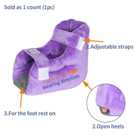 Ehucon 1pc Velour Heel Protectors Remove Pressure and Bedsores,Heel Protector for Pressure Sores for Heal Protection, Foot Pillow for heel pain