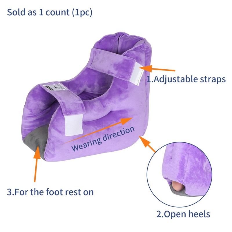 Ehucon 1pc Velour Heel Protectors Remove Pressure and Bedsores,Heel Protector