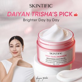 SKINTIFIC MSH Niacinamide Brightening Moisture Gel, Skin Tone Evening, Dark Spot Fading, Oil Control, Barrier Repair, Glow Boosting, Multi-Age Lightweight Moisturizer 30g