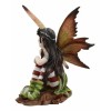 Jolly Christmas Woodlands Elf Fairy With Gazing Ball Sitting On