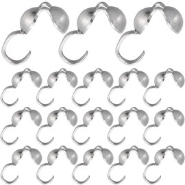SUNNYCLUE 1 Box 300Pcs Knot Cover Bead Covers 304 Stainless Steel Bead Tips Ends Knot Covers Metal Knot Cover Open Bead Tips Endcaps Knot Covers Crimp Beads for Jewelry Making Accessories Craft