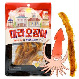 [ 10 Pack ] Mala Squid Jerky Beer Snack Spicy, Salt And A Bit Sweet Flavor Chewy Texture Dried Squid Snack [ADDERENITY]