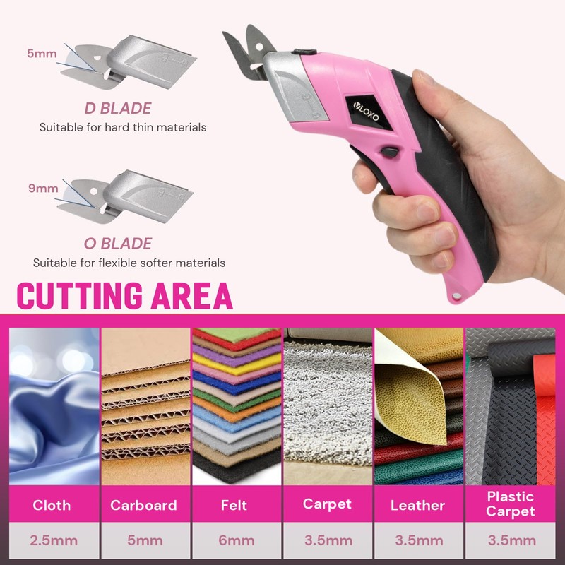 VLOXO Cordless Electric Scissors Cardboard Cutter with 2 Type Blades