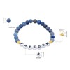 T Brand Alphabet Initial FREEDOM Bracelet, Natural Matte Aventurine Blue