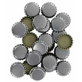 1 X Silver Colored Polished Beer Bottle Caps (approximately 144 caps)