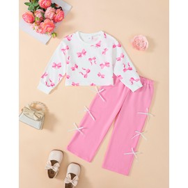 Kids Girls Clothes 7 Year Old Toddler Girls Clothes Fall Pink Long Sleeve Shirts Butterfly Rope Fashion Downtown Outfits Size 7-8 Little Girl Clothes