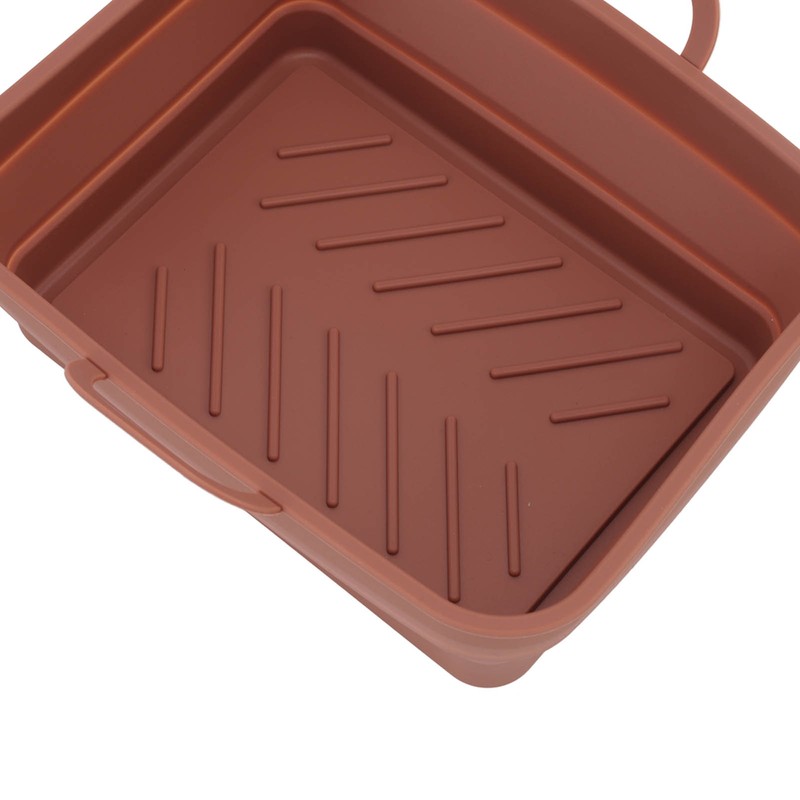 2 Pcs Silicone Air Cooker Pot with Handle Rectangular Fryer