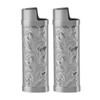 2Pcs Lighter Case Zinc Alloy Lighter Storage Container Floral Pattern