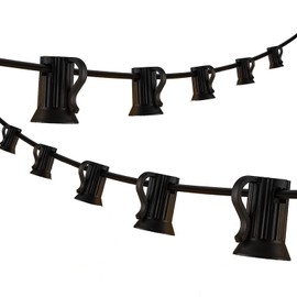 Encoidoz 100FT C9 Light String Christmas Stringer, E17 Light Sockets 12" Spacing, C9 Stringer Set Black Outdoor String Light Strand for Wedding Patio Event Lighting Decor, Black Wire