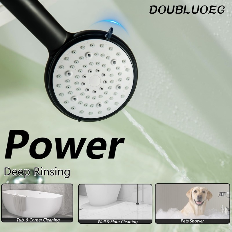 DOUBLUOEG Tub Spout with Diverter, 6 Settings Handheld Shower, Bathtub