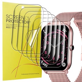 Blueshaweu Screen Protector Compatible with Dachma Android Smartwatch 1.85 Inch KW105, HD Clear Flexible TPU Screen Protector [Pack of 6] for Dachma KW105 Smartwatch (HD)