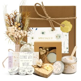 Regalos de spa para mujeres, cesta de regalo para el día de la madre para ella, kit de cuidado personal temático natural, ideas de paquete de atención de aniversario de cumpleaños para esposa, novia, mamá de hija, esposo amigo, 8 piezas