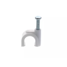 Unbranded Round Cable Clip Cable Clip 8mm Nail-in Clip for RG6 White 100pack