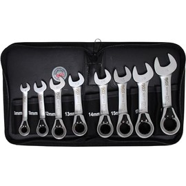 BGS 30720 | Ratchet Ring Spanner Set | Switchable | SW 8 - 19 mm | 8-Piece Set