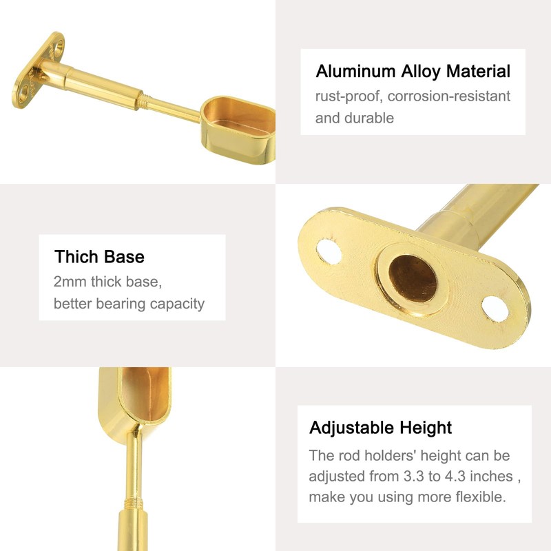 sourcing map 2 Pcs Oval Closet Shelf Bracket Rail, Wardrobe