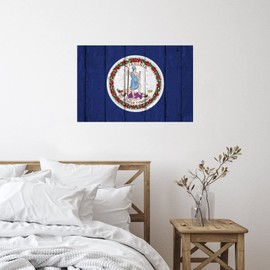 Virginia Words Letter Stickers Cute State Pride Patriotic Flag Notebook Wall Decals Vinyl Wall Art Murals Quotes for Living Room Bathroom Teen Room Home Decorations 22in