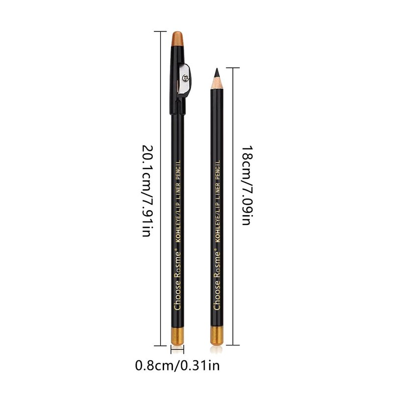 3Pcs Eyeliner Pencils With Sharpener Head Waterproof Professional Makeup Beauty