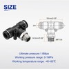 HARFINGTON 2pcs Pneumatic Male Branch Tee 3/8" Tube OD x
