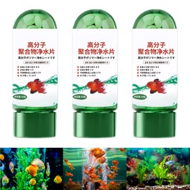 3 Bottles Water Purification Tablets for Fish Tanks,Aquarium Water Purification Tablets,Powerful Aquarium Water Purification Tablet,Remove All Kinds of Turbidity from Fish Tank Water