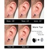 Ofeiyaa 15 Pairs Magnetic Stud Earrings Cubic Zirconia Non-Piercing Earrings