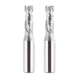 SpeTool 2PCS Compression Spiral Router Bits 1/2 Shank with 3/8 Inch Cutting Diameter Carbide Wood Router Bit for CNC Engrave Mortise Slot