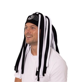 AFL Collingwood Magpies Dreadlock Pez Beanie Fun Hat, Black White