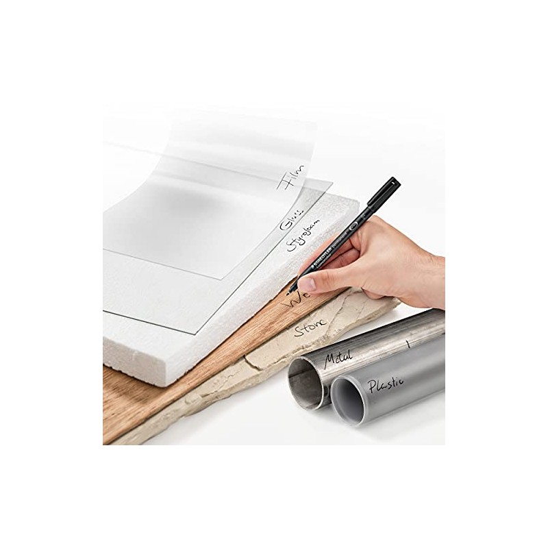 Staedtler 318-9 Rotuladores permanentes de punta fina Lumocolor, caja con