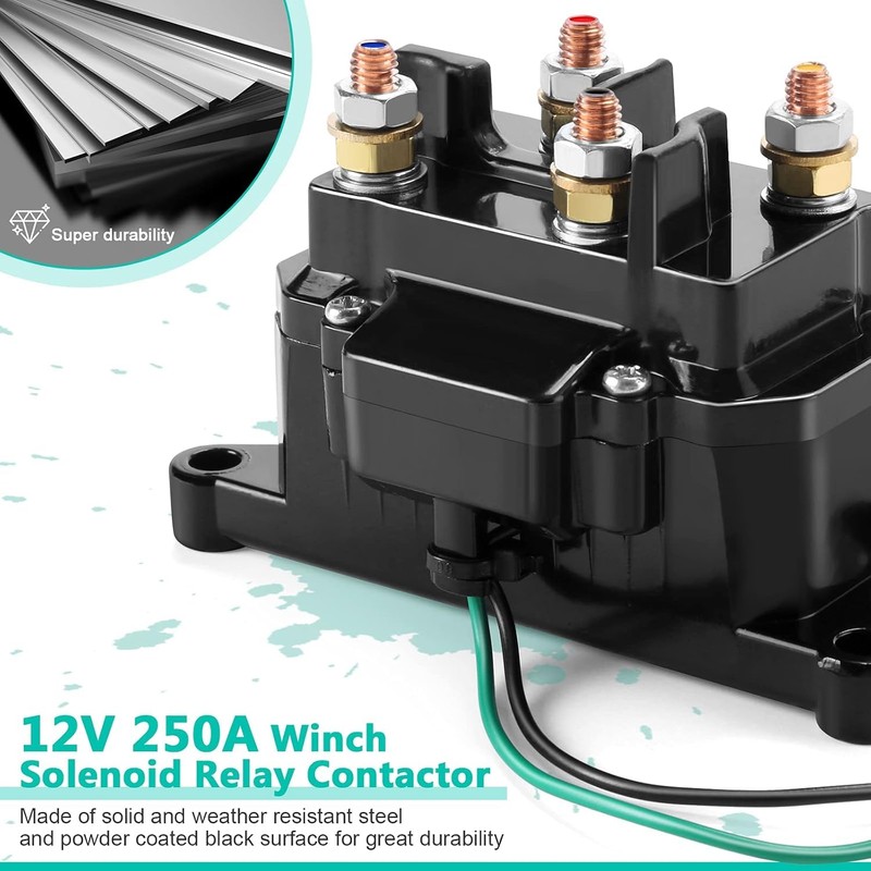 ovsor 12V 250A Well-Made Winch Solenoid Relay Contactor Thumb Truck