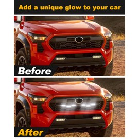 6Pcs White Grill Lights for 2024 Toyota Tacoma LED Grille Lights Tacoma Accessories Front Grille Trims