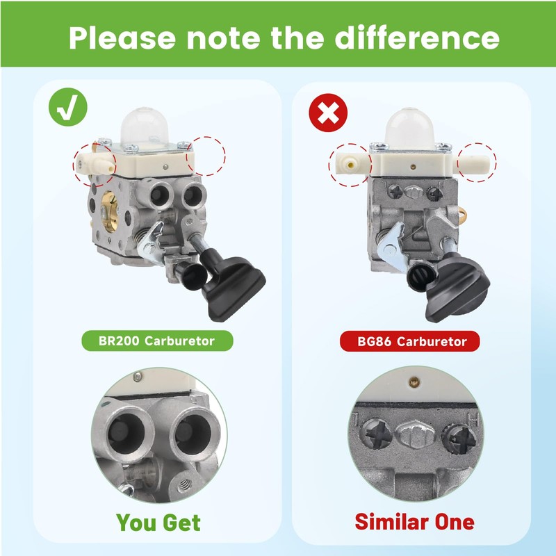 Aylux BR200 Carburetor with Air Filter Tune up Kit for