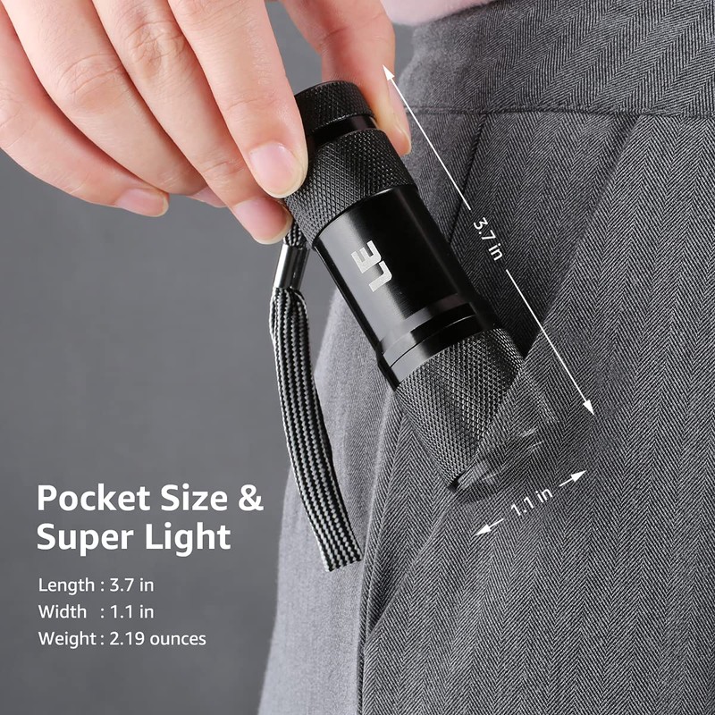 Lighting EVER Black Light Flashlight, Small UV Lights 395nm, Portable