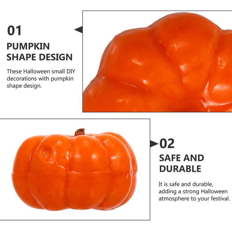 WINOMO 100Pcs Artificial Pumpkin Fake Fruit Fall Harvest Mini Pumpkins