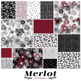 Clothworks Merlot Digital Crazy Daisies Y4263-1  Quilt Fabric Clothworks BTHY