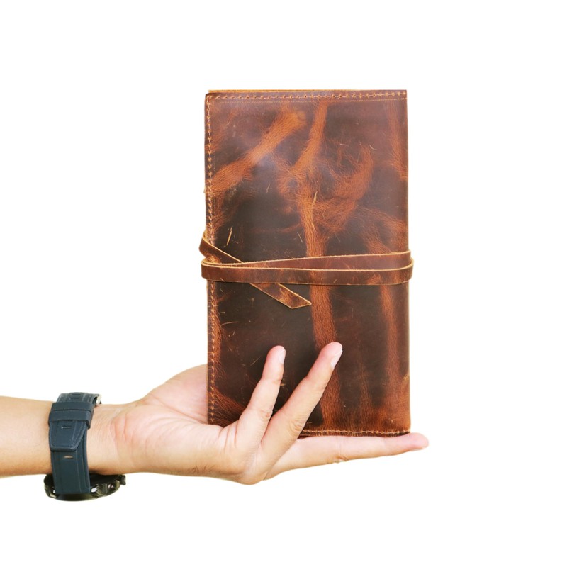 Jaald Genuine Leather Pencil Roll Brush Case Pen Holder Organizer
