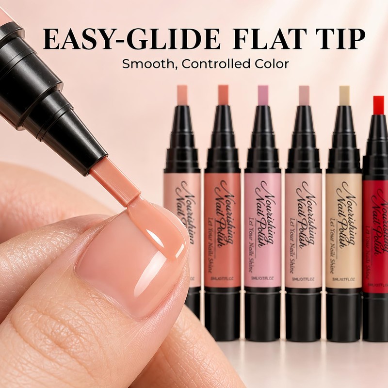 6 Pcs Quick Dry Nail Polish Pens, No UV Lamp