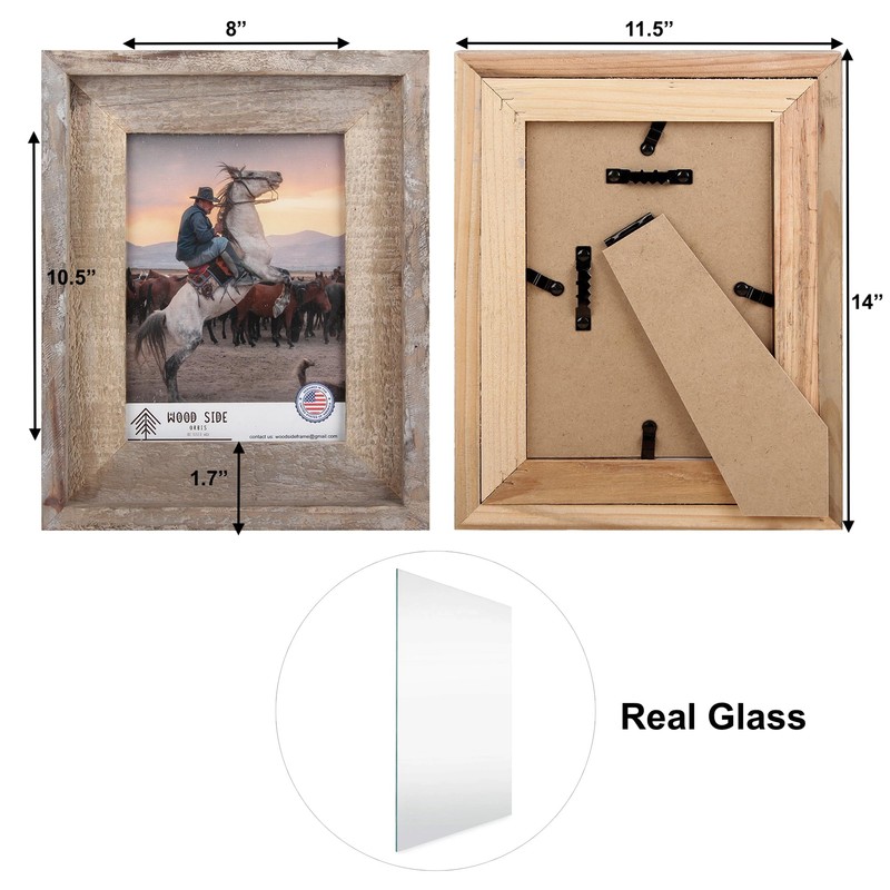 Rustic Barnwood Picture Frames 8.5x11 - Set of 2 -