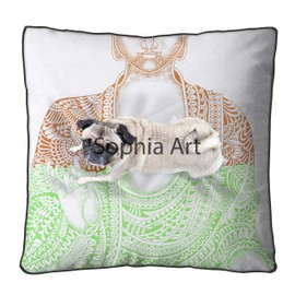 Meditation Buddha Large Floor Pillow Throw Cushion Cover Oversized Mandala Seating Dorm Living Room Decor, Dog Cat Bed Ottoman Yoga Meditation Indoor Outdoor Pouf (Multi)