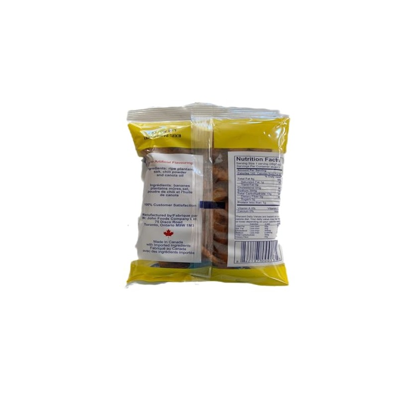 MR. JOHN'S Ripe Spicy Plantain Chips - Chewy & Crunchy