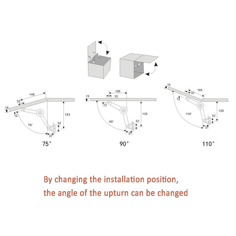 2 Pcs Soft Closing Lid Panel Support Hinges Stay,Can Be