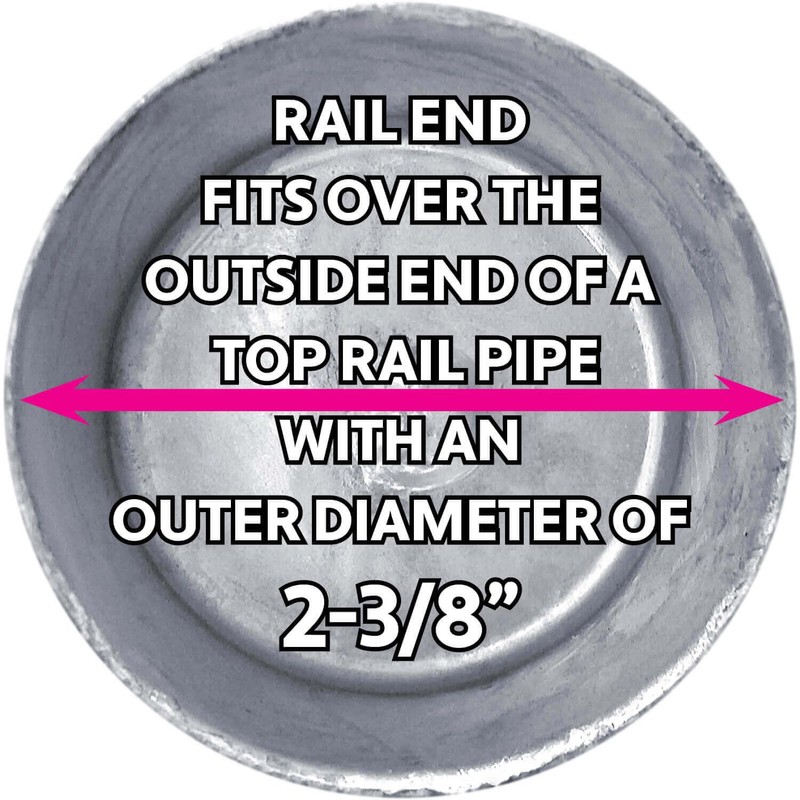 2-3/8" Top Rail End for Chain Link Fence (3 Pack)