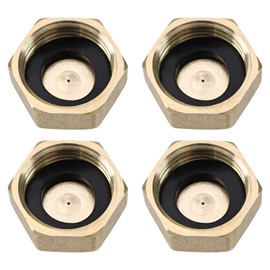eMagTech 4 Pieces 1/2 Inch Brass Hex Blanking Plugs with Rubber Washers Pipe Thread Female End Connectors for Washing Machine Valve, Radiator Valve