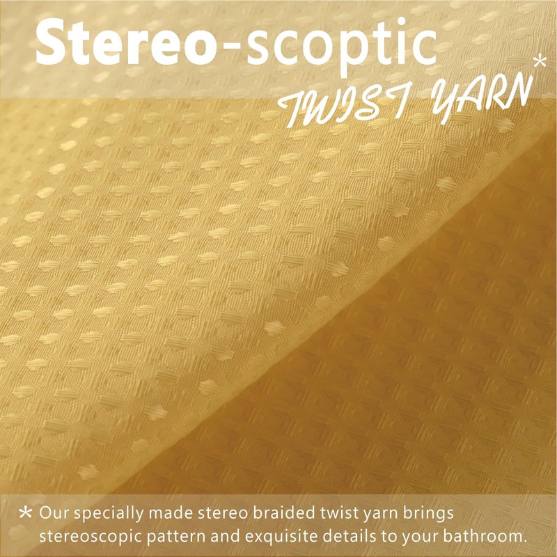 Extra Long Waffle Weave Shower Curtain Heavy Duty Bathroom Water