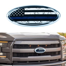 ACODABLEM 9inch Emblem for Ford, American Flag Front Grille Emblem F150 Emblem Ford Tailgate Emblem Oval 9"X3.5" Fits for 04-14 F250 F350, 11-14 Edge, 11-16 Explorer, 06-11 Ranger Blue