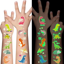 120PCS Dinosaurier Tattoo Kinder, Dino Temporäre Tattoos für Kinder, Wasserdichte Cartoon Kindertattoos Sticker Tatoos Aufkleben für Mädchen Jungen Party Spielspass Mitgebsel Kindergeburtstag