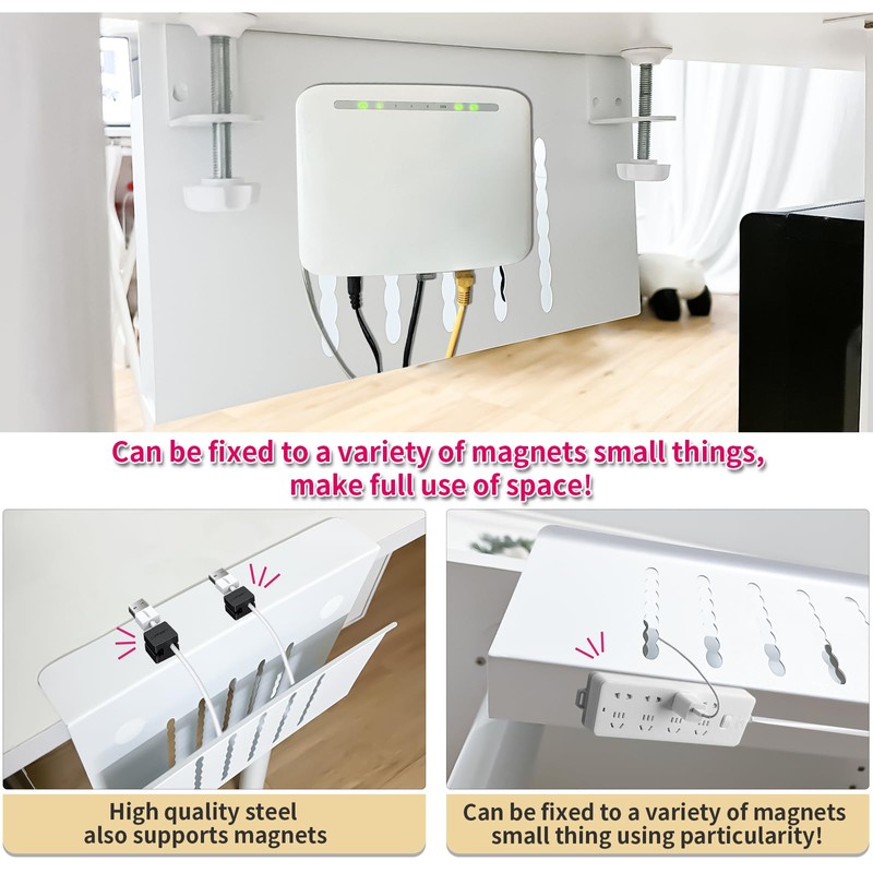 Desk Side Storage, Under Desk Storage, No Drill Steel Hanging