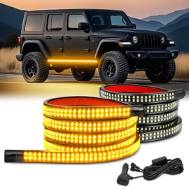 Nilight 2PCS 70 Inch Emergency Strobe Lights Strip 1125 LED Running Board Marker Light Amber Flexible Side Flashing Warning Caution Safety Waterproof for Truck Construction Vehicles Pickup