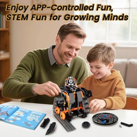 STEM Robot Building Kit with APP / Remote Control, 5 in 1 RC Robotic Car Toy for Kids Ages 8-12, Christmas Birthday Gifts for Boys Age 6 7 8 9 10 11 12+, DIY Build Set, Educational Science Projects