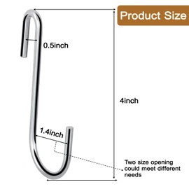 ESFUN 30 Pack Heavy Duty S Hooks Pan Pot Holder Rack Hooks Hanging Hangers S Shaped Hooks for Kitchenware Pots Utensils Clothes Bags Towels Plants -4 Inch