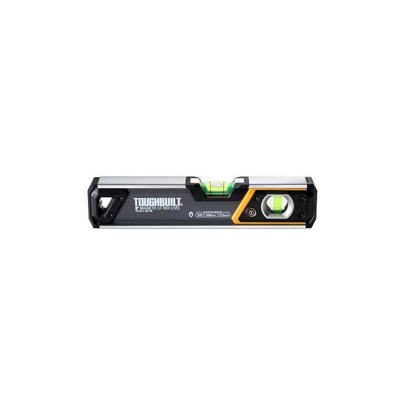 ToughBuilt - Nivel de caja magnética iluminada de 9 pulgadas