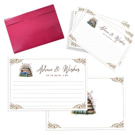 wenhihsiy Advice And Wishes Cards, Books Advice Cards For Bridal Shower, Wedding, Engagement Party Decorations Supplies, Games And Favors For Bride And Groom, Mr And Mrs (25pcs) -a11